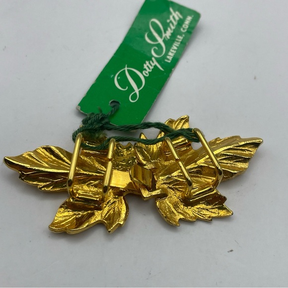 Dotty Smith 2 Piece Leaf Interlocking Belt Buckle Gold on Original Green Tag - Picture 5 of 13
